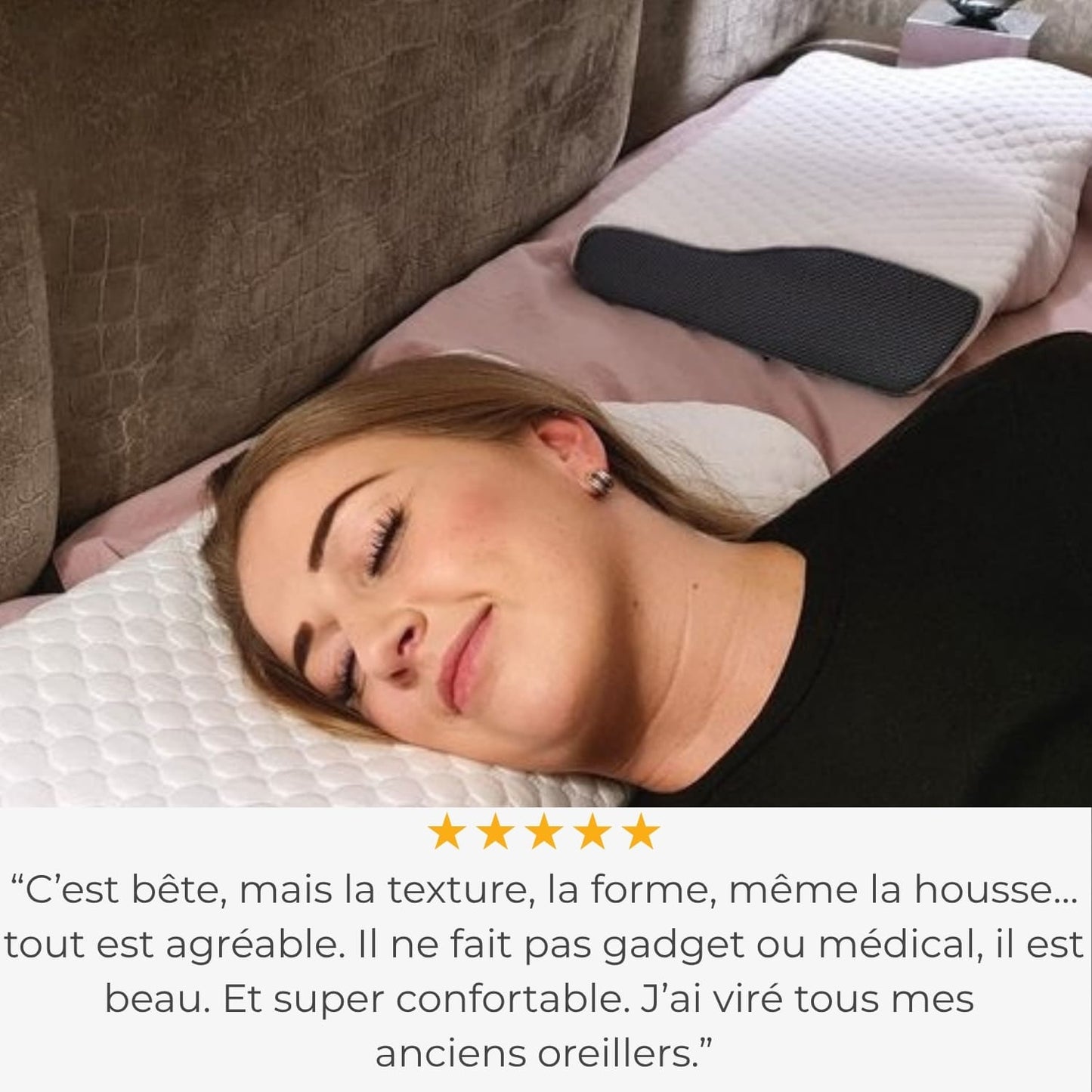 Oreiller ergonomique Elaglow® -  L’Oreiller Orthopédique Nouvelle Génération